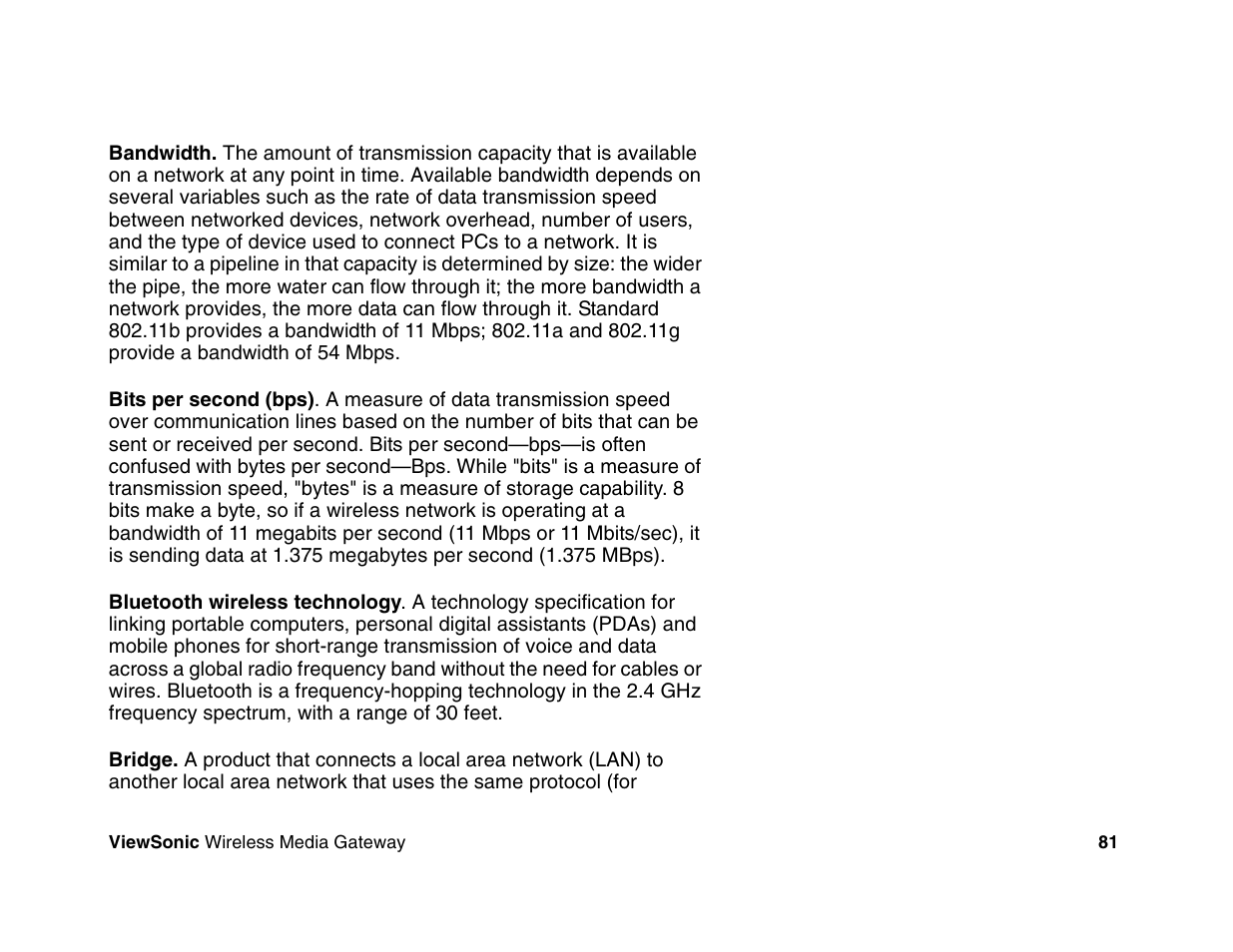 VIEWSONIC Wireless Media Gateway WMG80 User Manual | Page 87 / 105