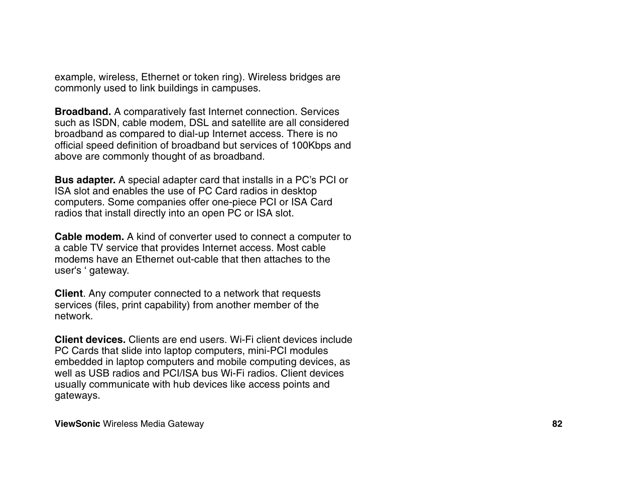 VIEWSONIC Wireless Media Gateway WMG80 User Manual | Page 88 / 105
