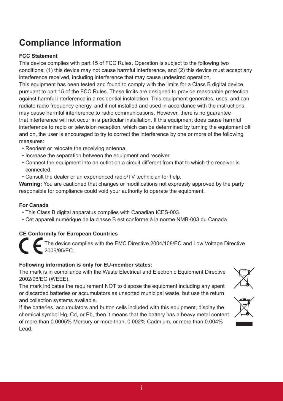 Compliance information | VIEWSONIC 3D SNAP 3DSC5 User Manual | Page 2 / 25