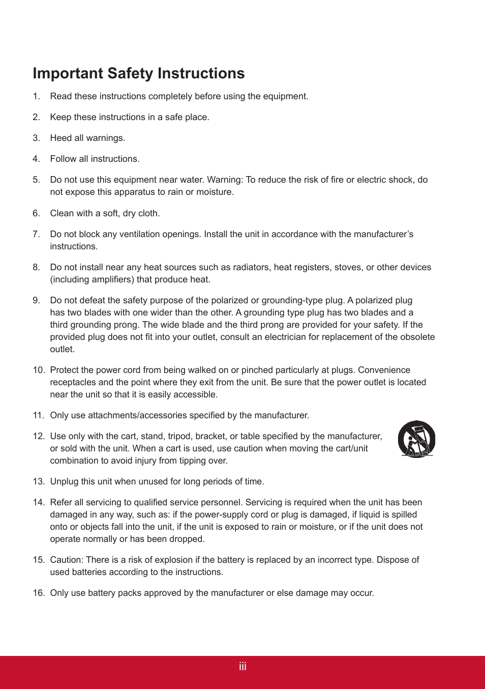 Important safety instructions | VIEWSONIC 3D SNAP 3DSC5 User Manual | Page 4 / 25