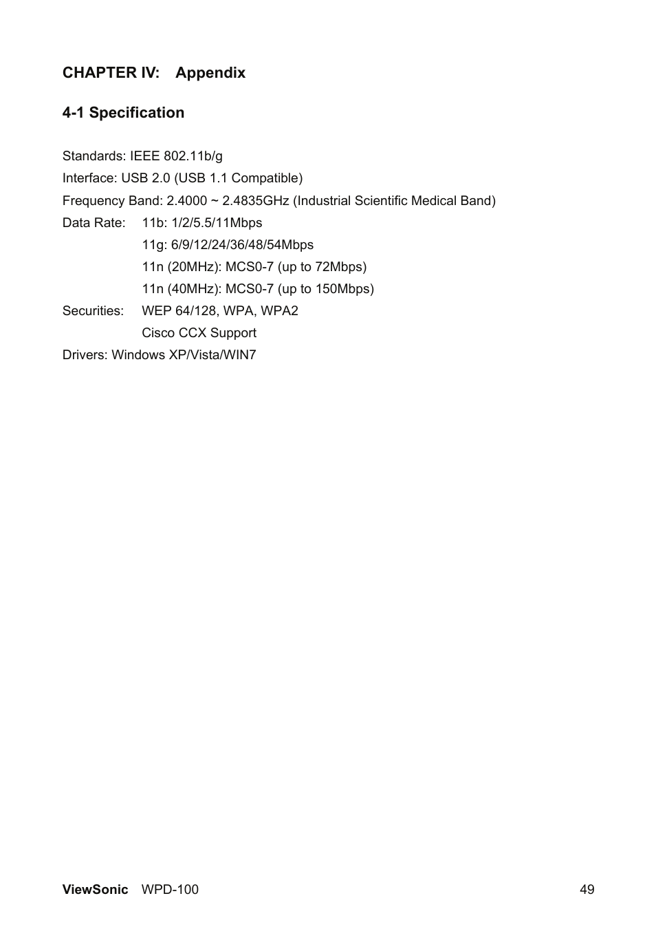 VIEWSONIC WPD-100 VS13789 User Manual | Page 55 / 60