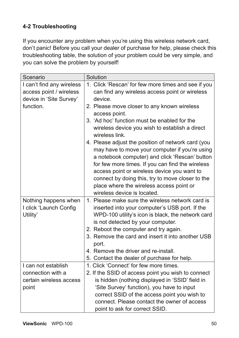 VIEWSONIC WPD-100 VS13789 User Manual | Page 56 / 60