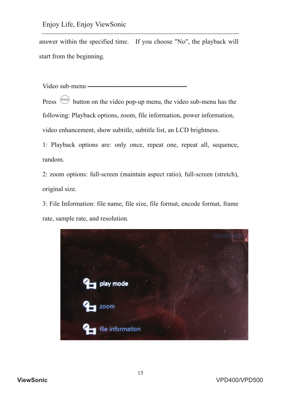 VIEWSONIC Portable Media Player VS12836 User Manual | Page 19 / 38