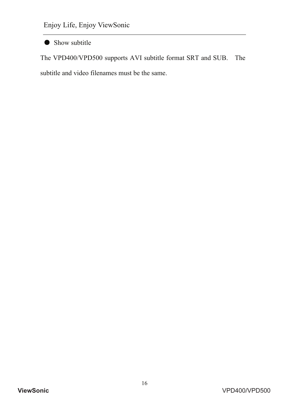 Enjoy life, enjoy viewsonic | VIEWSONIC Portable Media Player VS12836 User Manual | Page 20 / 38