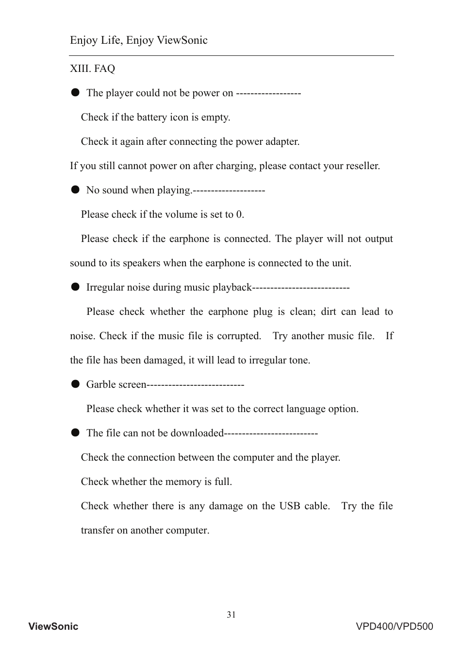 VIEWSONIC Portable Media Player VS12836 User Manual | Page 35 / 38