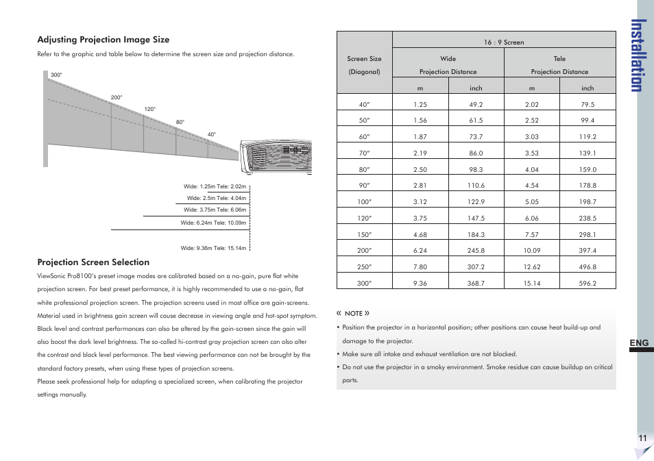 Installation | VIEWSONIC Precision VS11856 User Manual | Page 15 / 60