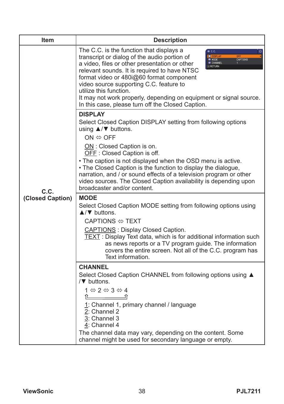 VIEWSONIC PJL7211 User Manual | Page 43 / 71