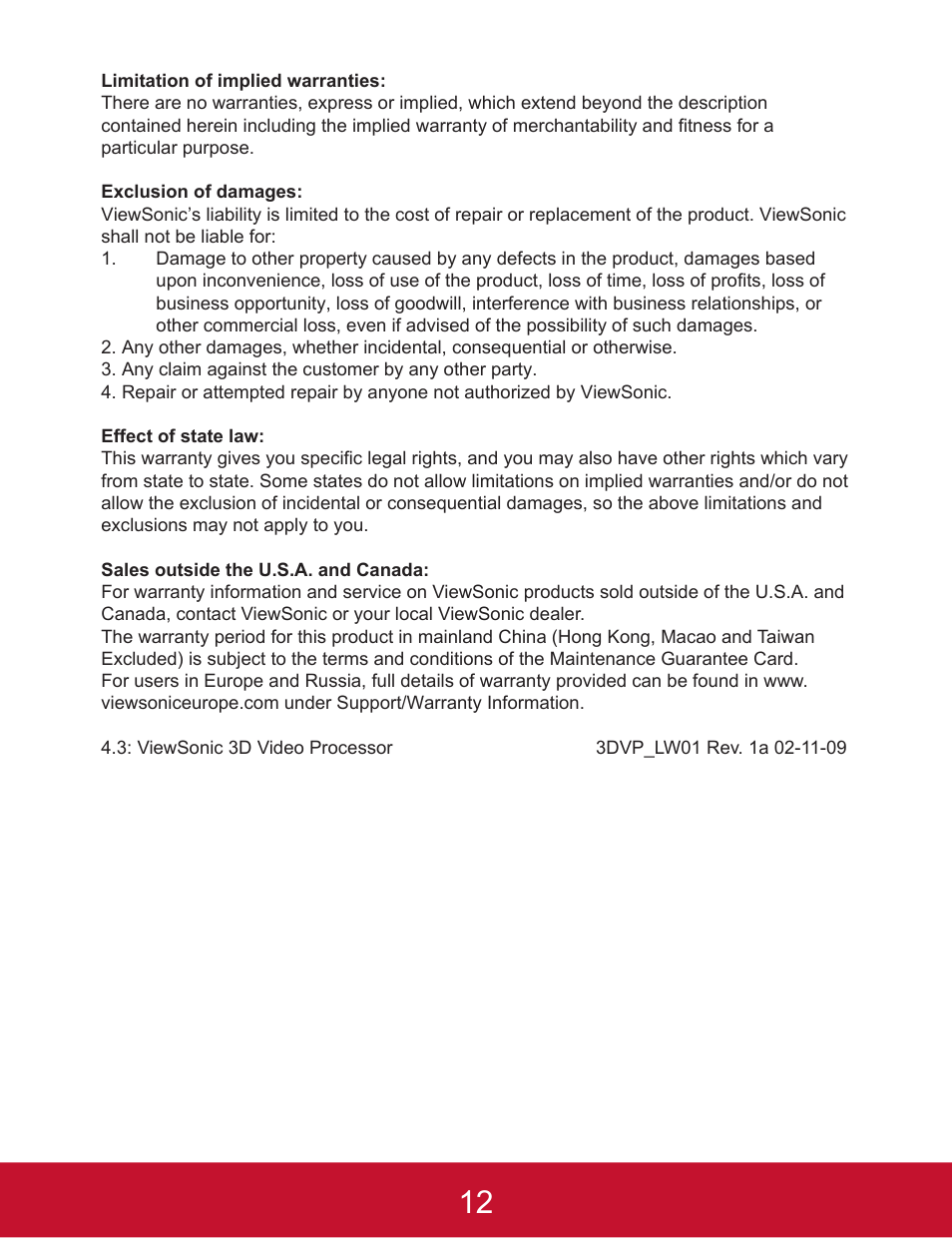 VIEWSONIC VP3D1 User Manual | Page 17 / 18
