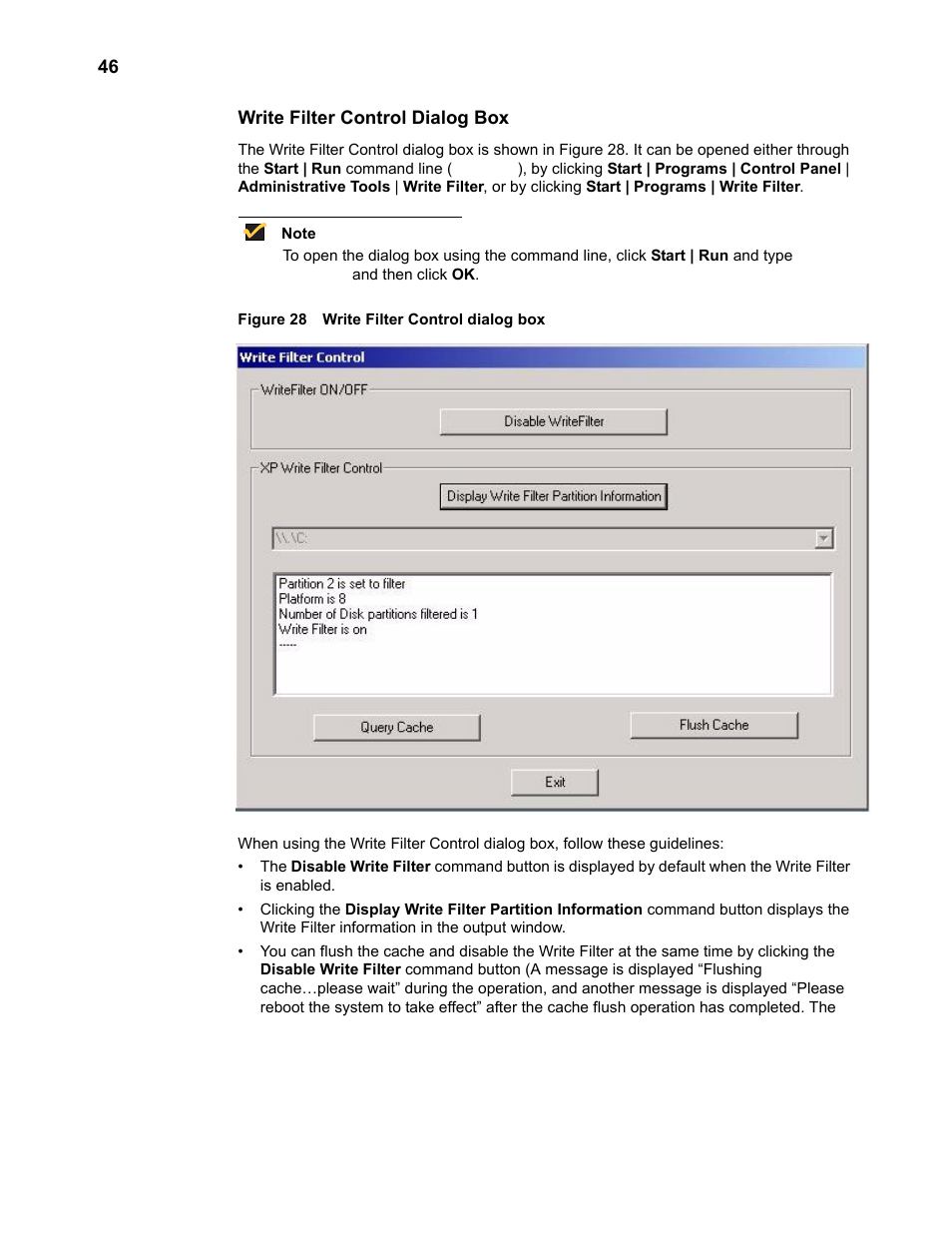 Write filter control dialog box | Wyse Technology TM 9000 Series User Manual | Page 58 / 74