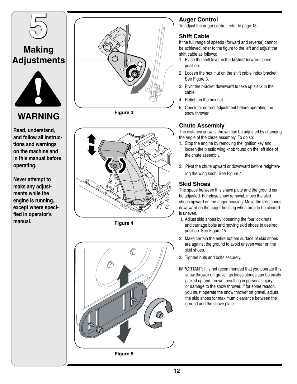Making adjustments, Warning | White Outdoor 769-01923A User Manual | Page 12 / 28