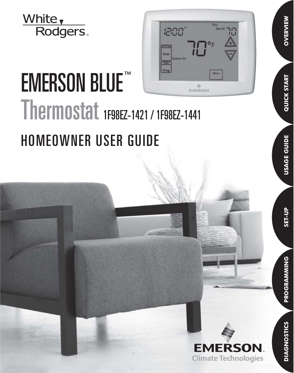 White Rodgers EMERSON BLUE 1F98EZ-1441 User Manual | 20 pages