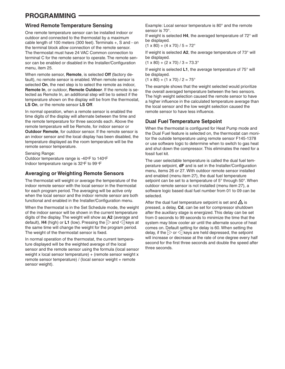 Programming | White Rodgers 1F95-1280 User Manual | Page 13 / 16