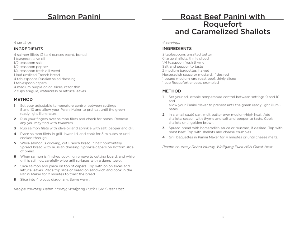 Salmon panini | Wolfgang Puck BCGL0030 User Manual | Page 7 / 16