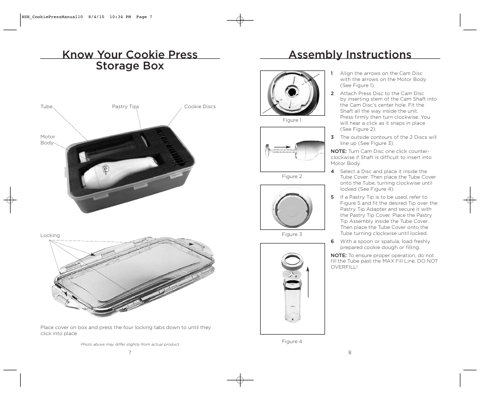 Assembly instructions, Know your cookie press storage box | Wolfgang Puck BECP0030 User Manual | Page 5 / 18