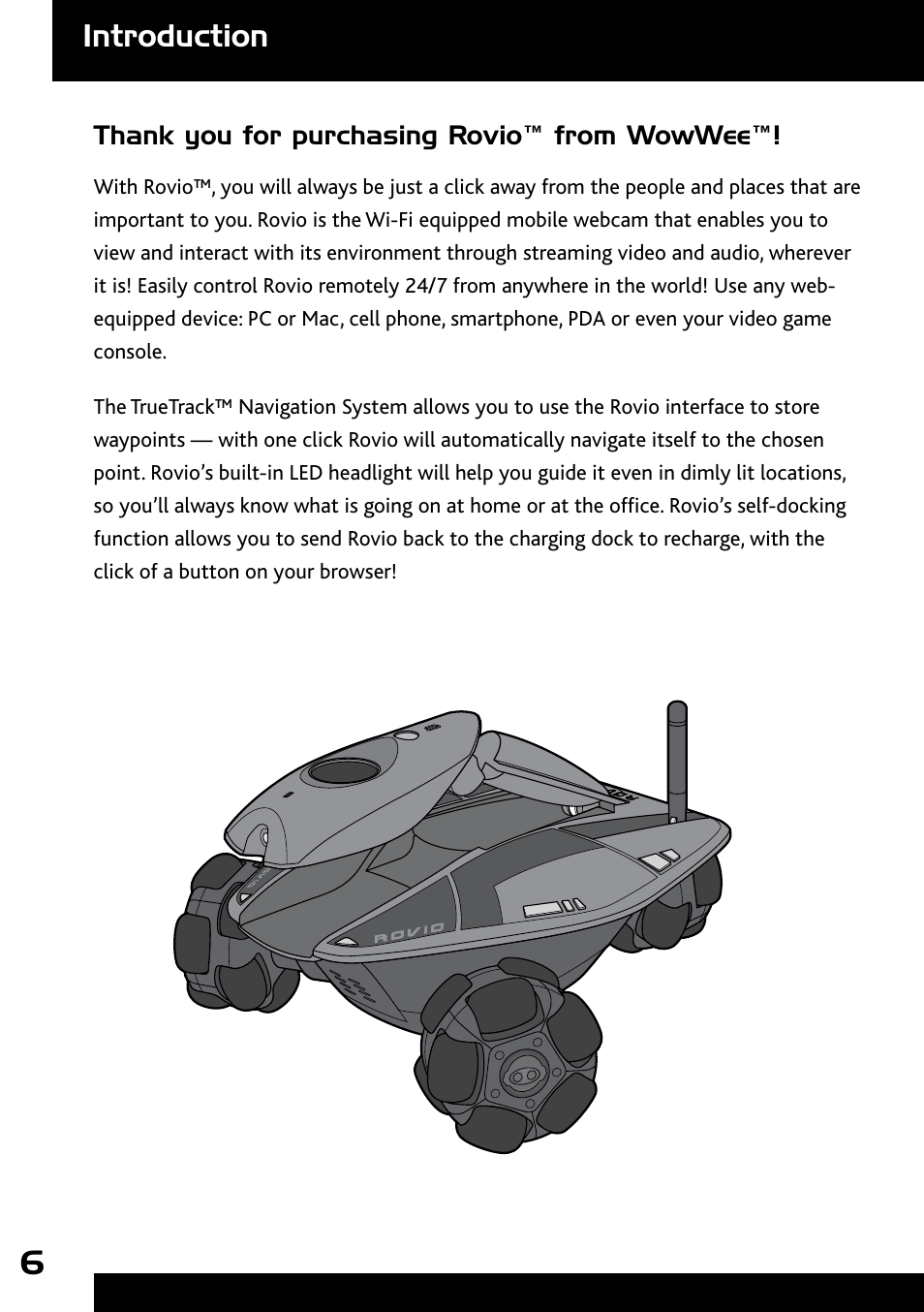 Introduction | Wow Wee Rovio 8033 User Manual | Page 6 / 54