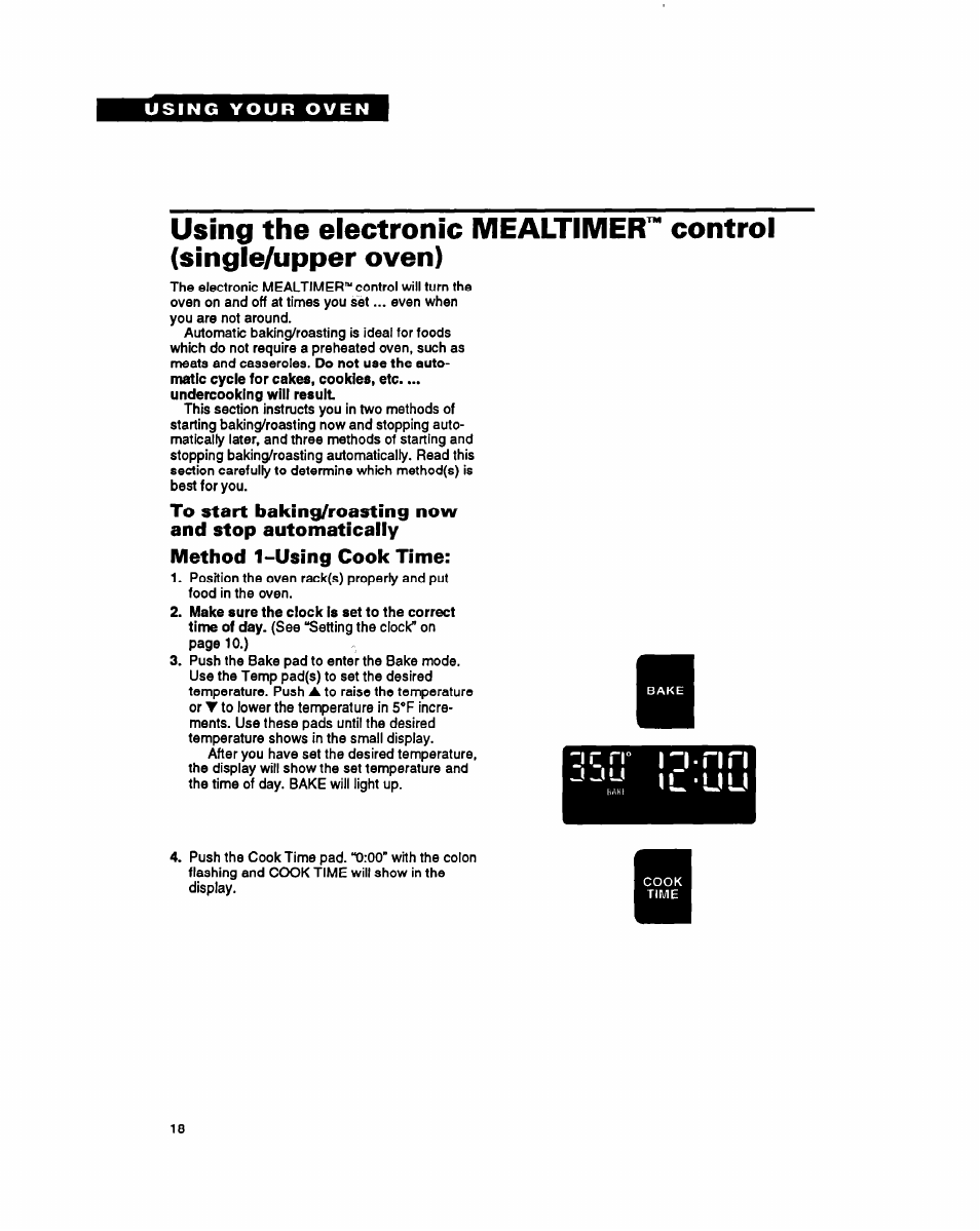 Method 1-using cook time | Whirlpool RB260PXY User Manual | Page 18 / 40