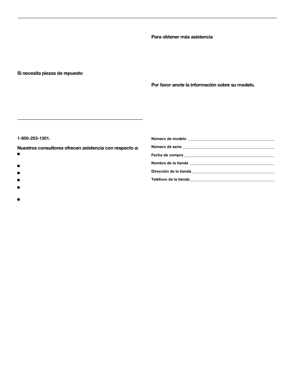 Ayuda o servicio técnico, En los ee.uu | Whirlpool 1187984 User Manual | Page 15 / 16