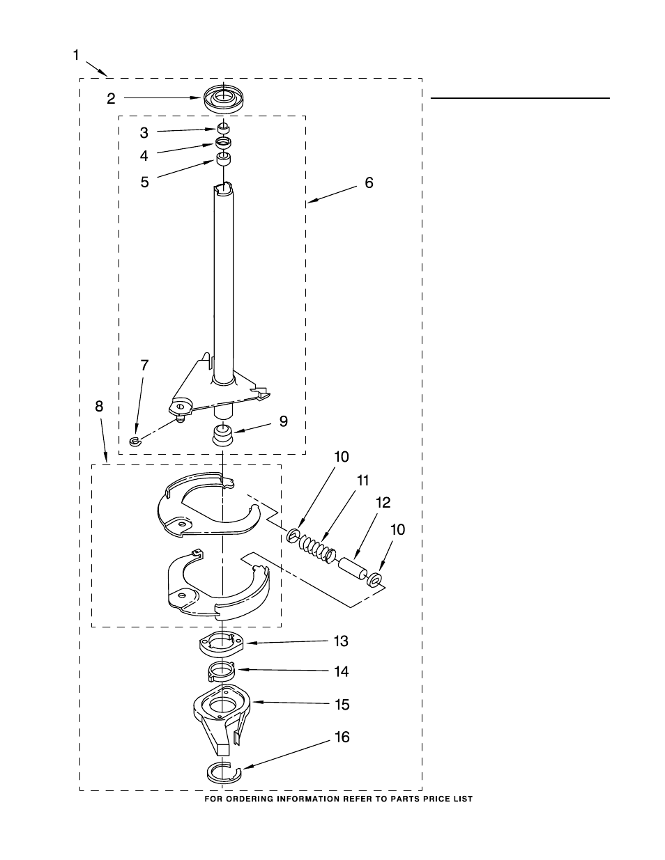 Brake and drive tube, Brake and drive tube parts | Whirlpool LTE5243DT3 User Manual | Page 16 / 18
