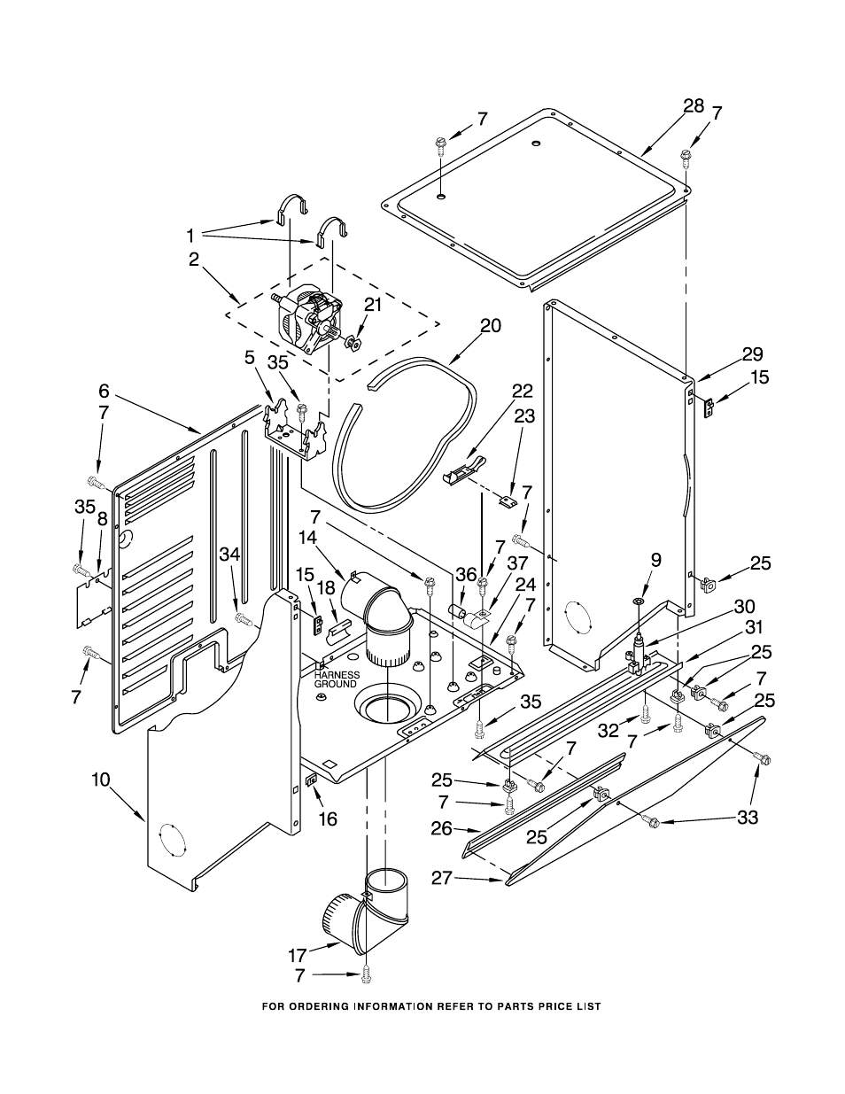 Dryer cabinet and motor, Dryer cabinet and motor parts | Whirlpool LTE5243DT3 User Manual | Page 3 / 18