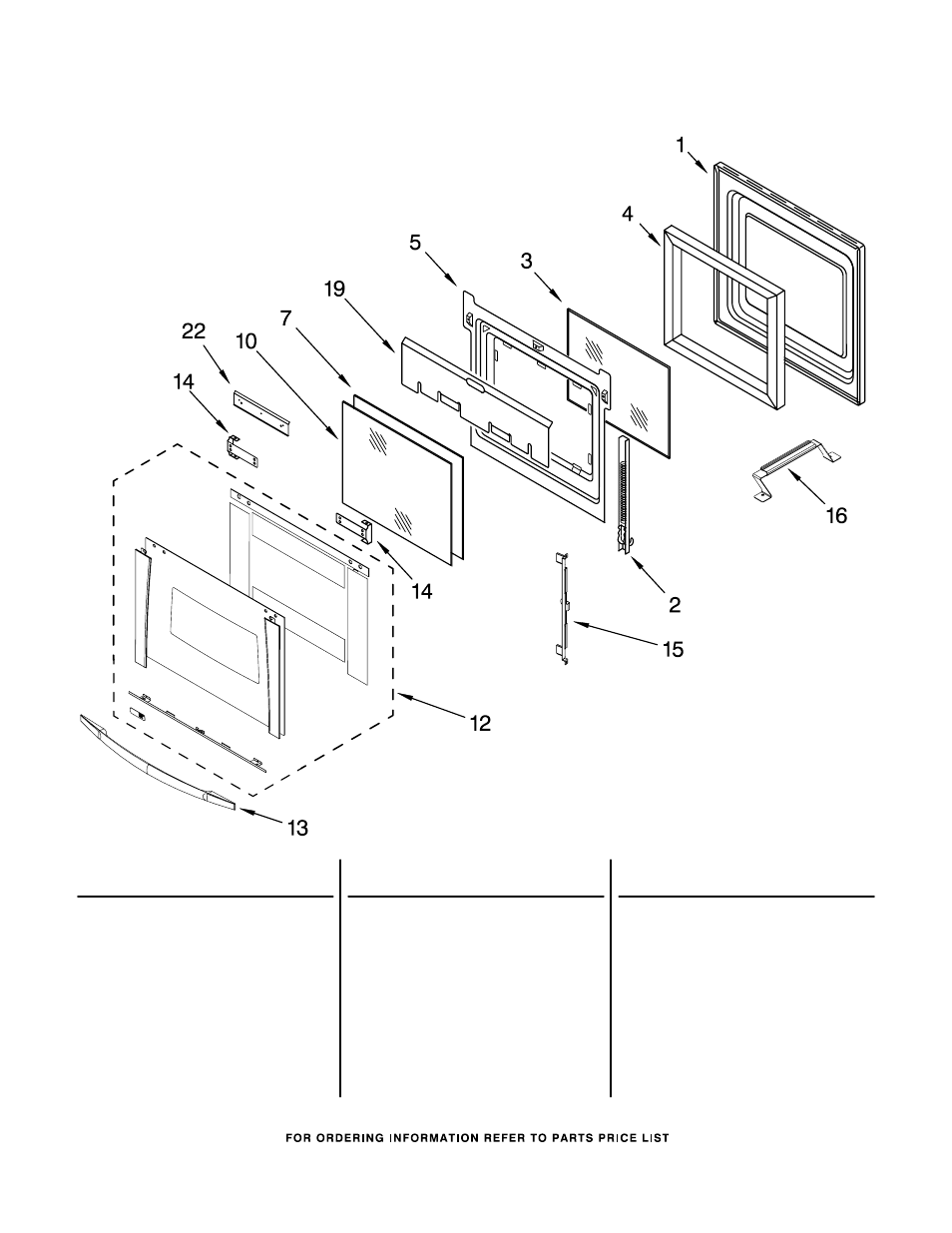 Oven door parts | Whirlpool GMC305PRQ00 User Manual | Page 4 / 12