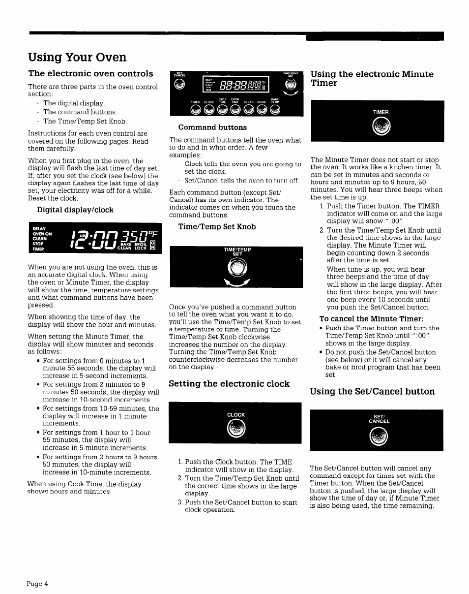 Ksi i, Using your oven, Uucitii | W sbwmm | Whirlpool BES750W User Manual | Page 4 / 16