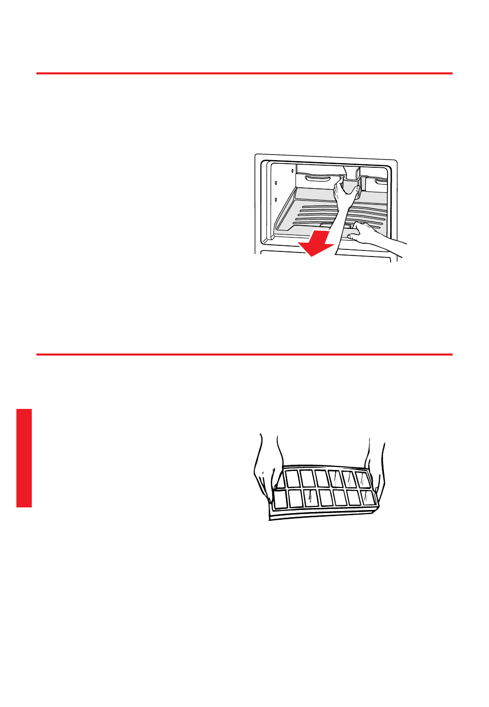 Removing the pull-out freezer floor, Using the ice cube trays | Whirlpool 2195258 User Manual | Page 20 / 78