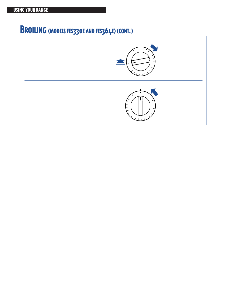 Roiling, Models, Cont | Using your range | Whirlpool FES364E User Manual | Page 22 / 48