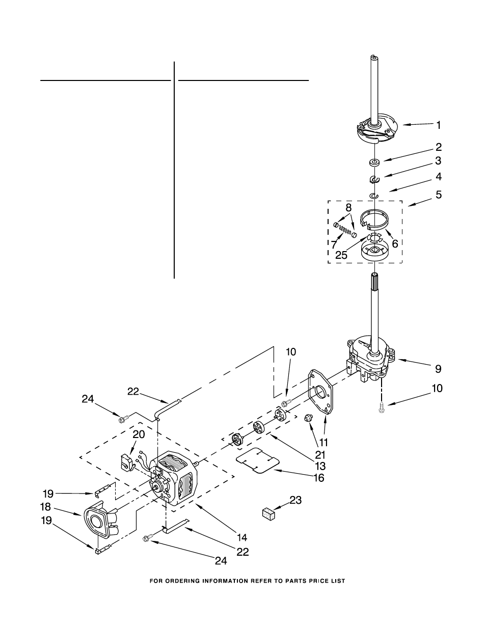 Brake, clutch, gearcase, motor and pump, Brake, clutch, gearcase, motor and pump parts | Whirlpool LTE5243DQ4 User Manual | Page 11 / 19