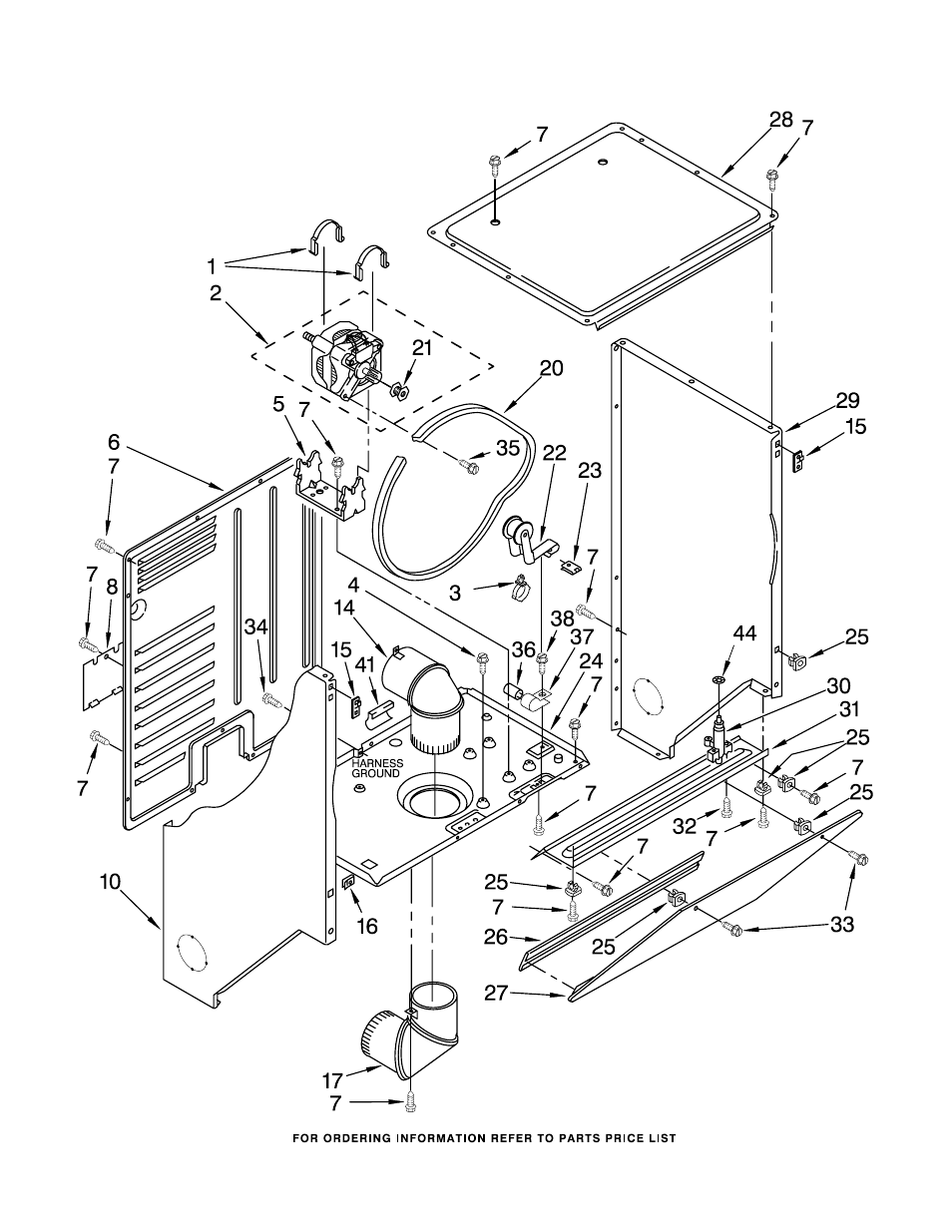 Dryer cabinet and motor, Dryer cabinet and motor parts | Whirlpool LTG5243DT7 User Manual | Page 3 / 20