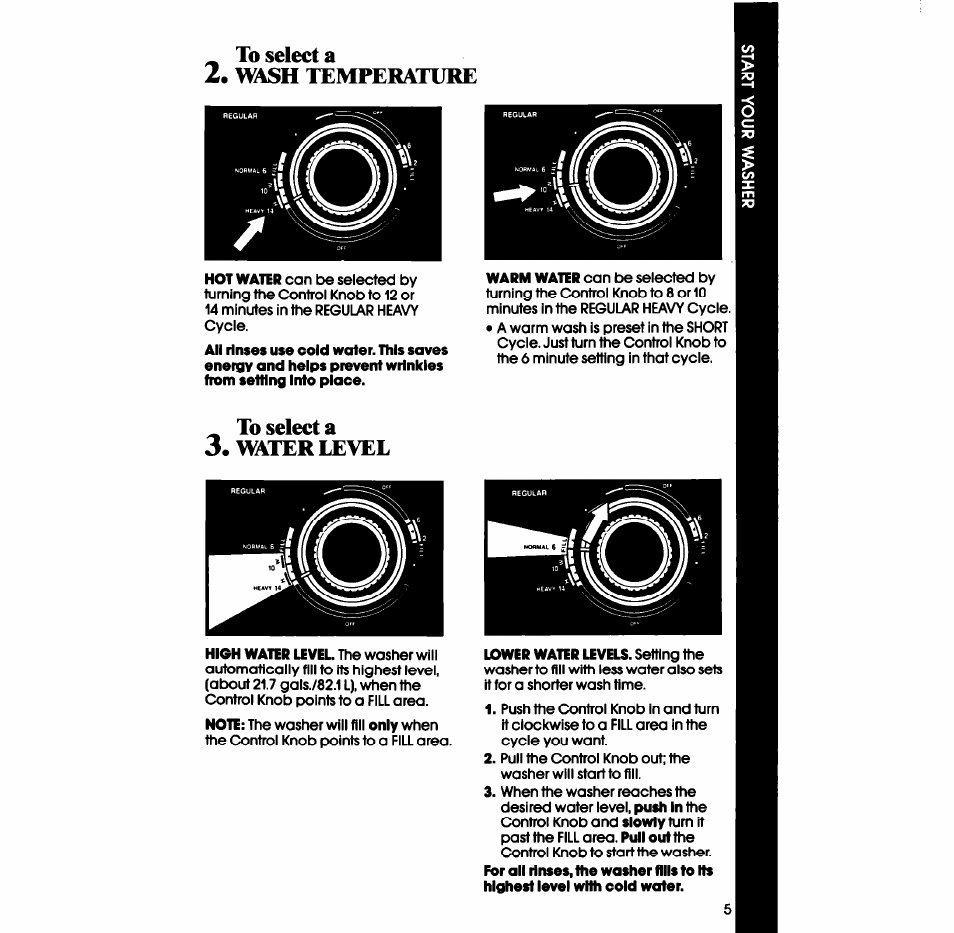 Wash temperature | Whirlpool LA3800XS User Manual | Page 5 / 12