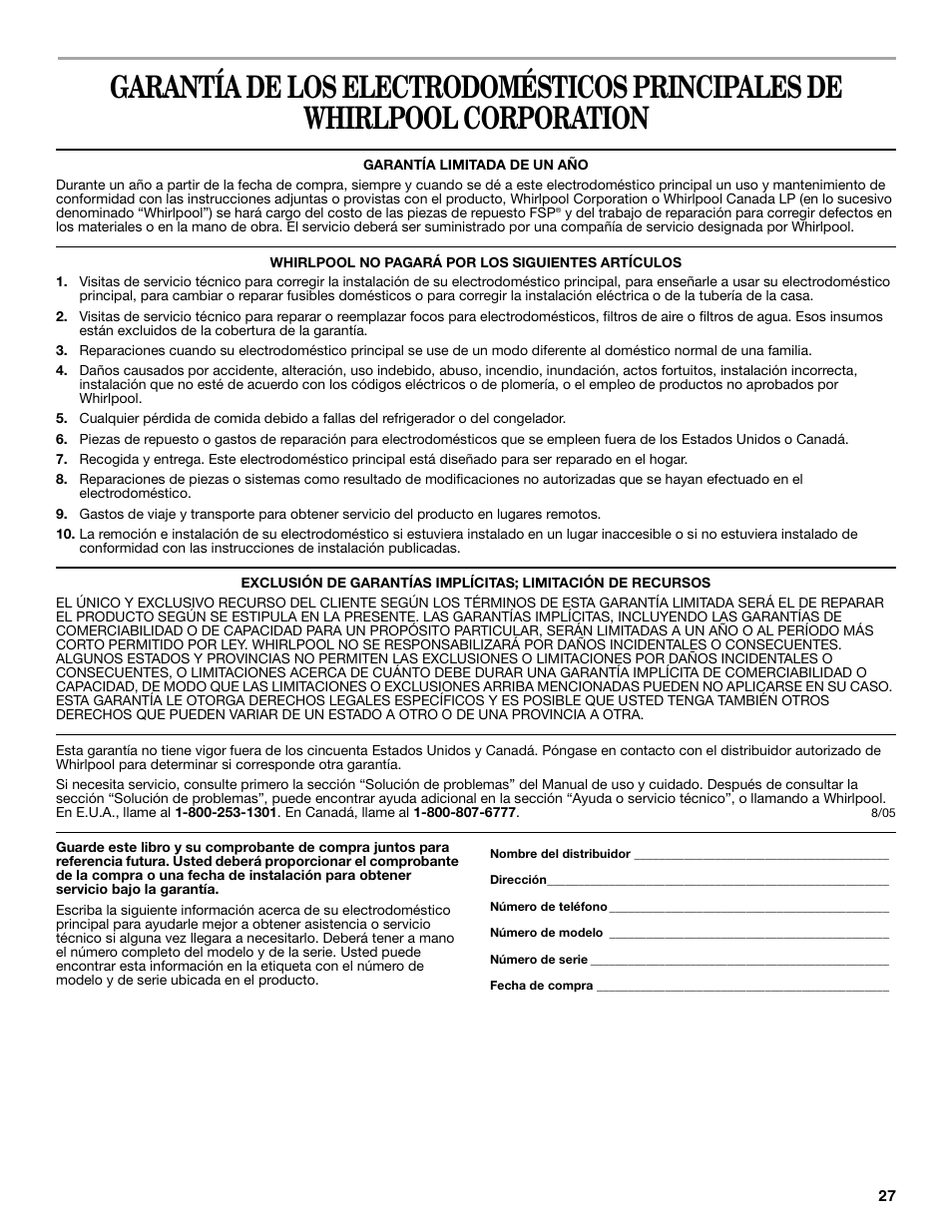 Whirlpool 98017488 User Manual | Page 27 / 28