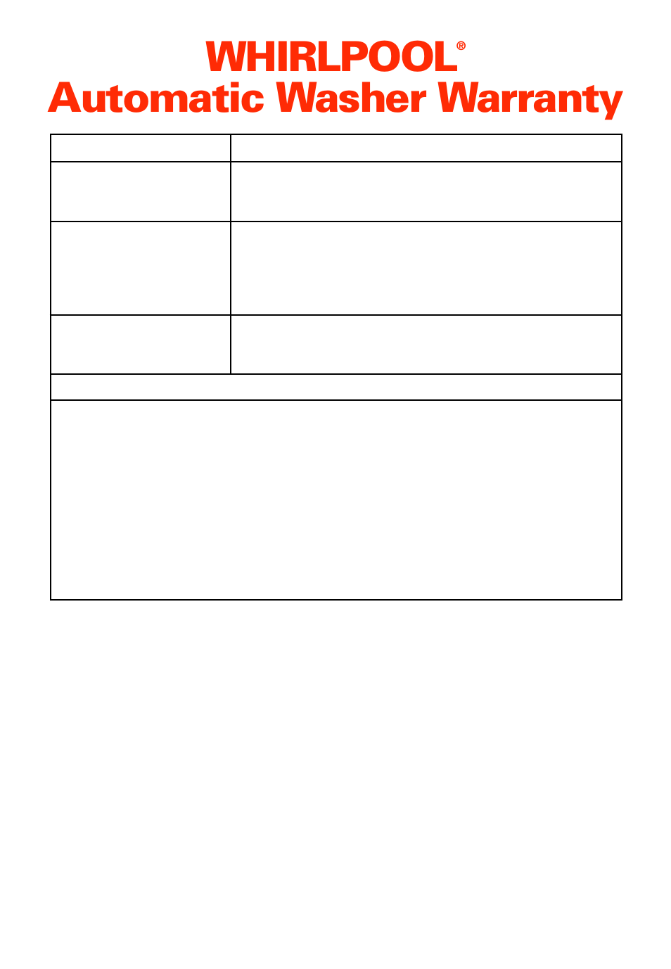 Warranty, Whirlpool, Automatic washer warranty | Whirlpool LSC8244EQ0 User Manual | Page 28 / 28