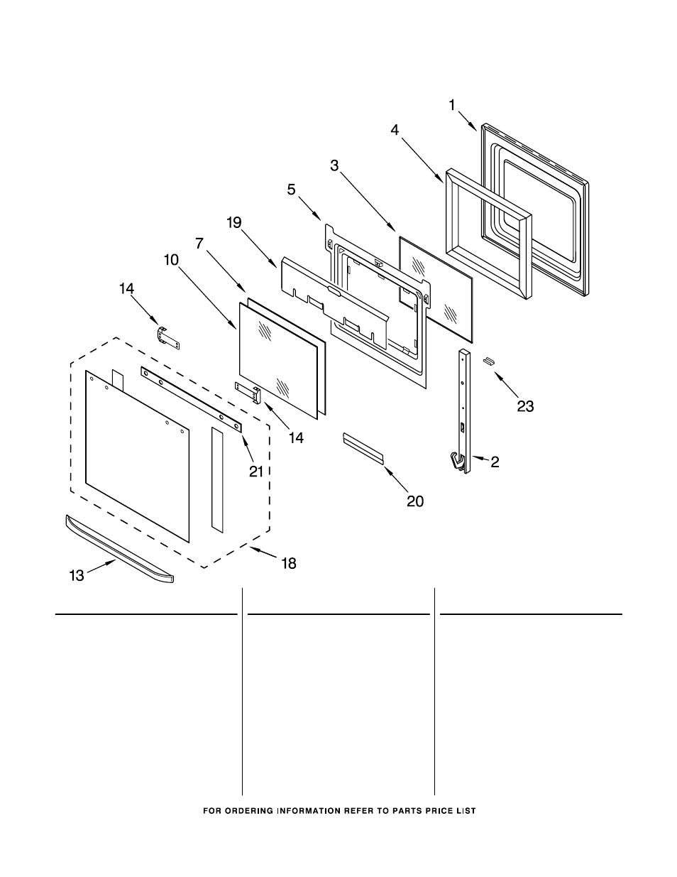 Oven door, Oven door parts | Whirlpool GMC275PDQ6 User Manual | Page 4 / 12