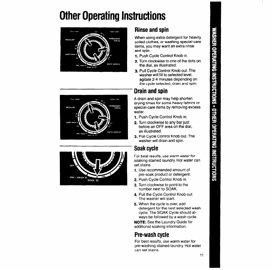 Other operating instructions | Whirlpool LT7OOOXT User Manual | Page 11 / 20