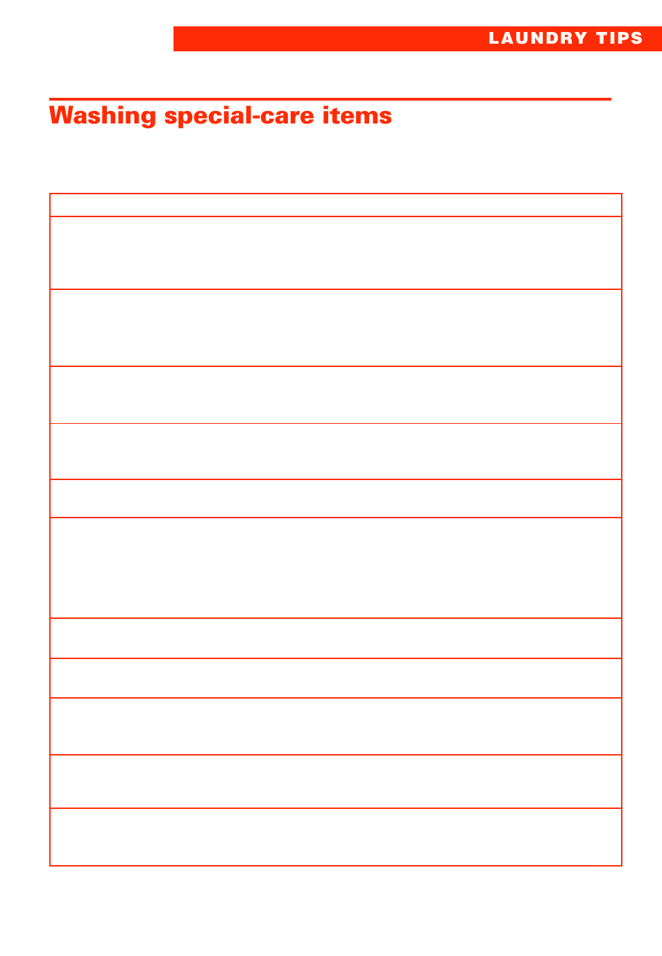 Washing special-care items | Whirlpool 2LSR5233BN0 User Manual | Page 13 / 44
