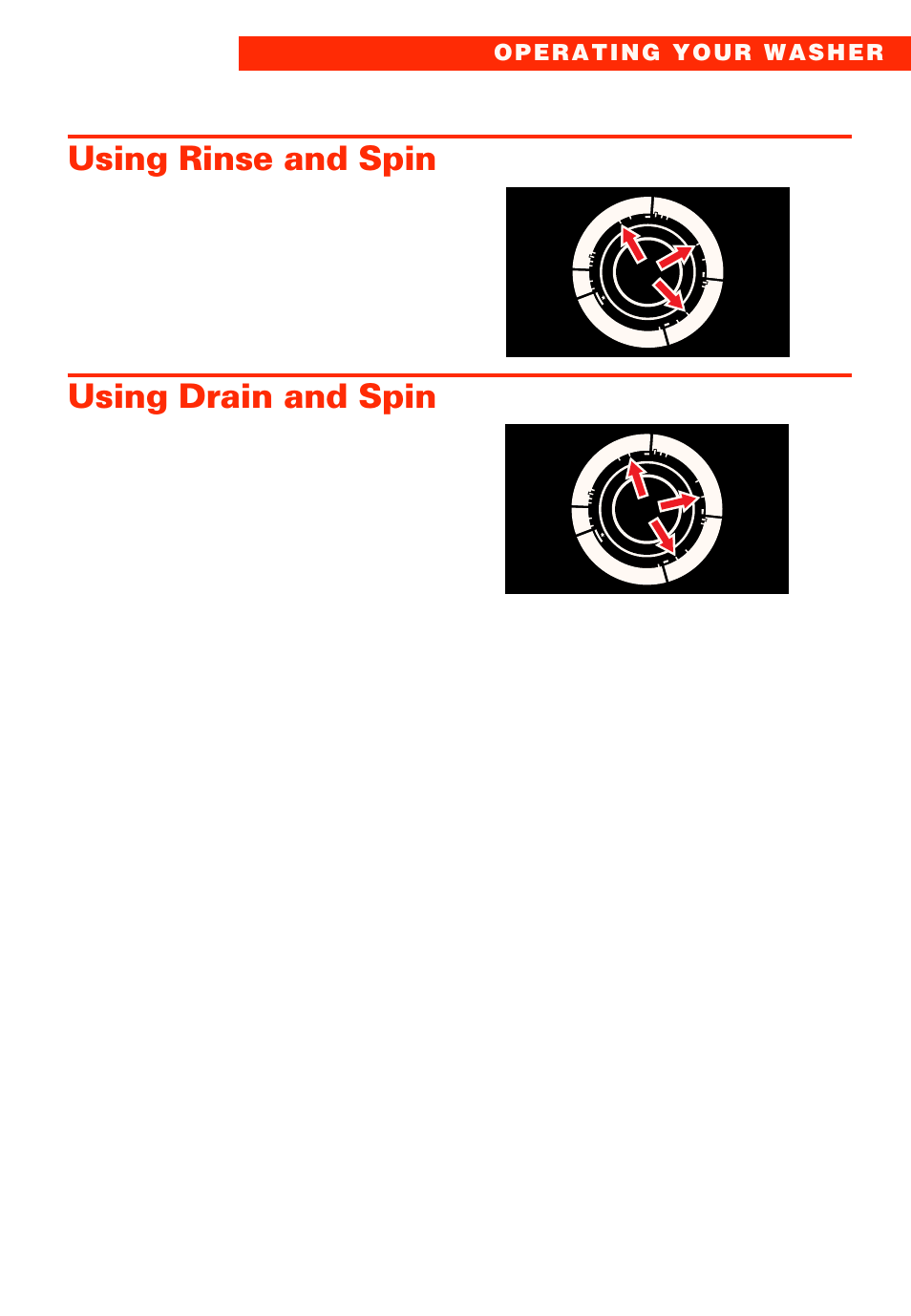 Using rinse and spin, Using drain and spin | Whirlpool 2LSR5233BN0 User Manual | Page 7 / 44