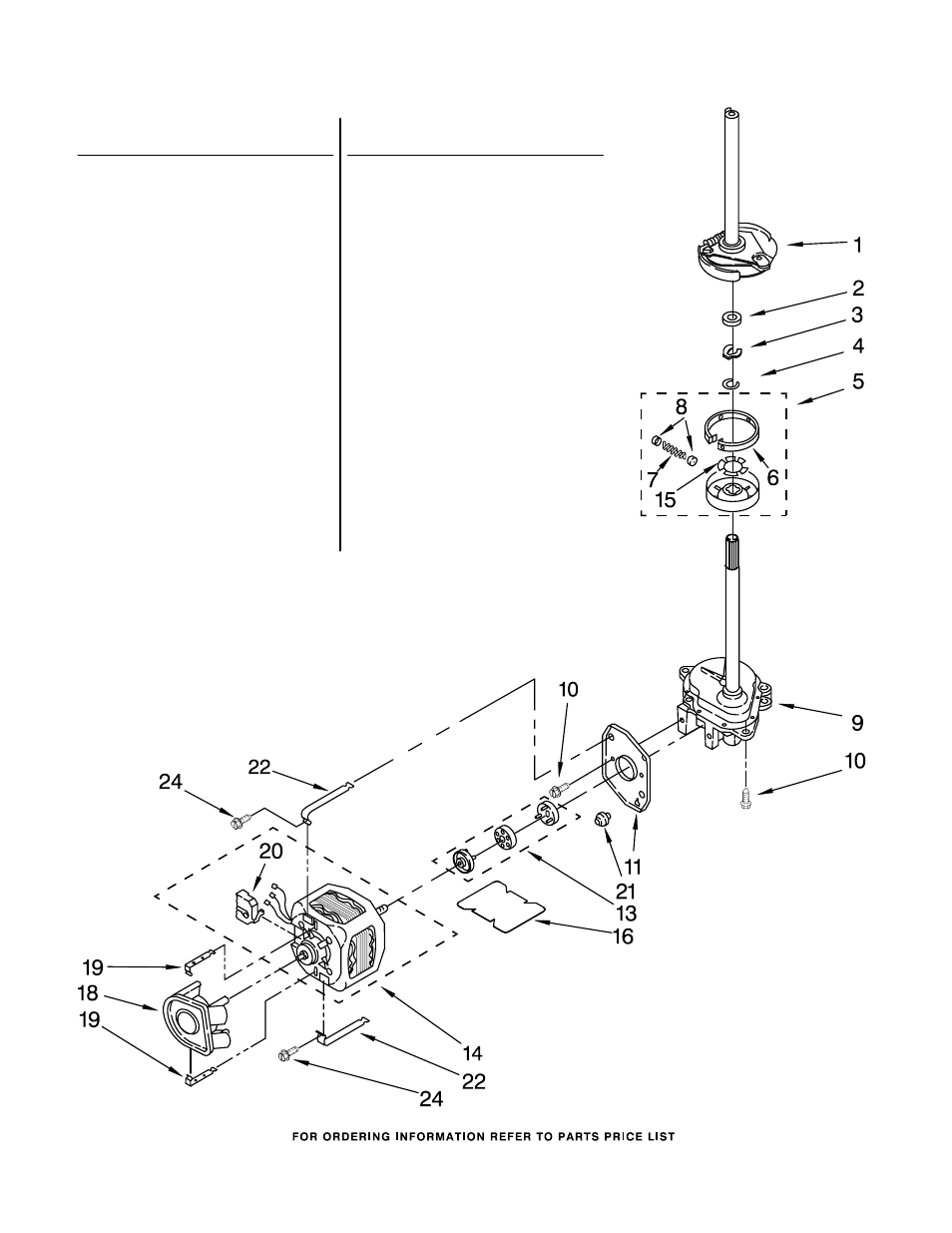 Brake, clutch, gearcase, motor and pump, Brake, clutch, gearcase, motor and pump parts | Whirlpool LTG5243DQ3 User Manual | Page 11 / 19