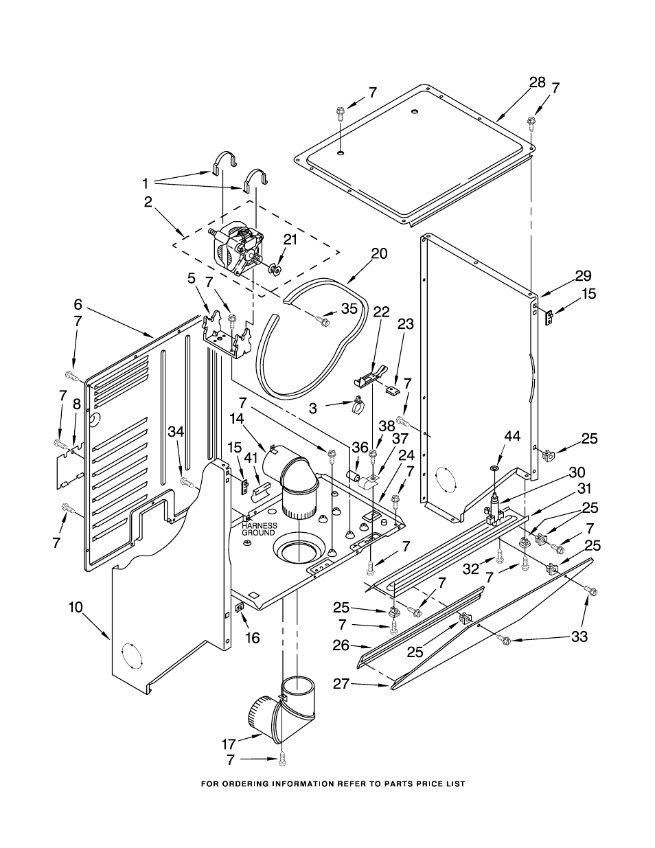 Dryer cabinet and motor, Dryer cabinet and motor parts | Whirlpool LTG5243DQ3 User Manual | Page 3 / 19