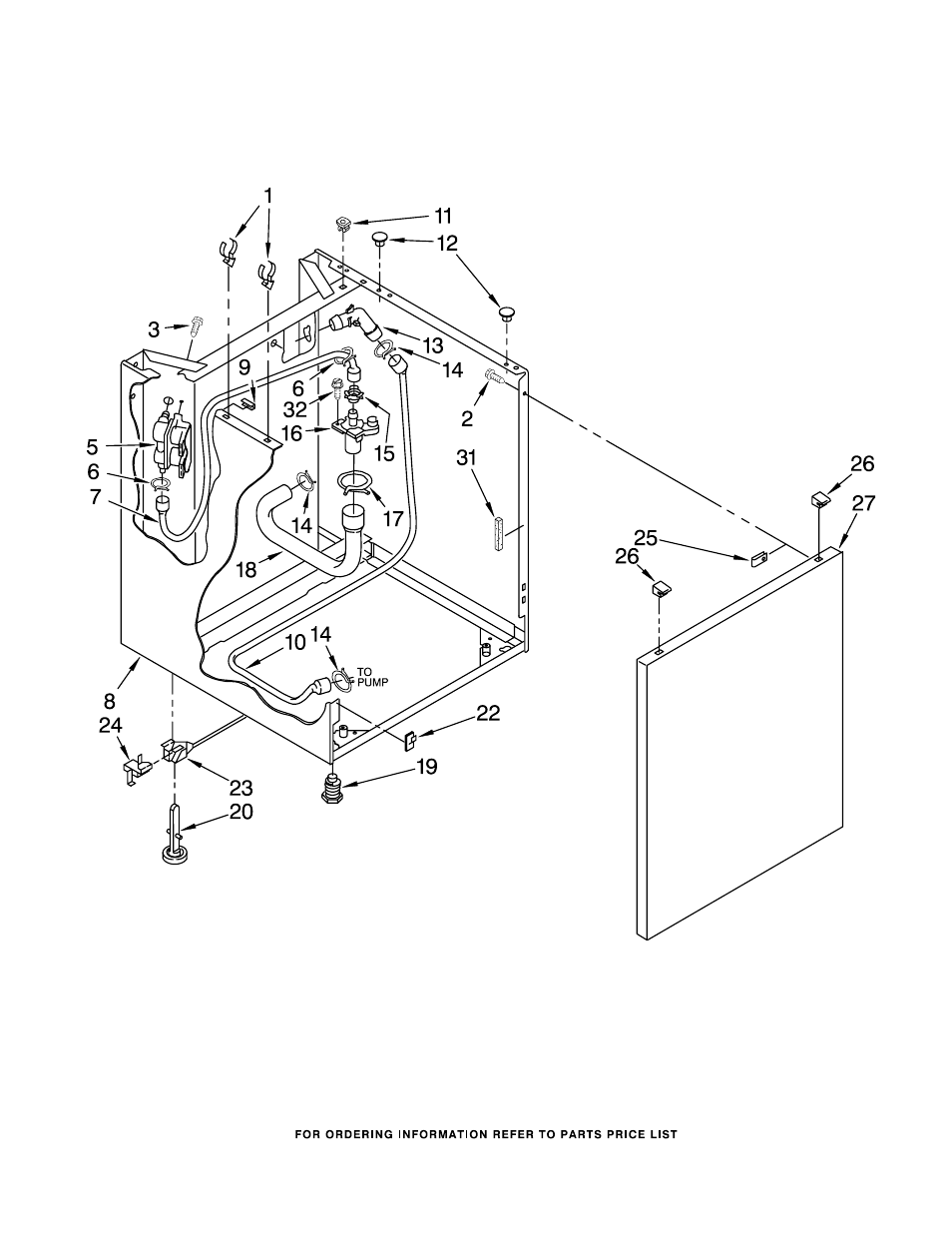 Washer cabinet, Washer cabinet parts | Whirlpool LTG5243DQ3 User Manual | Page 9 / 19
