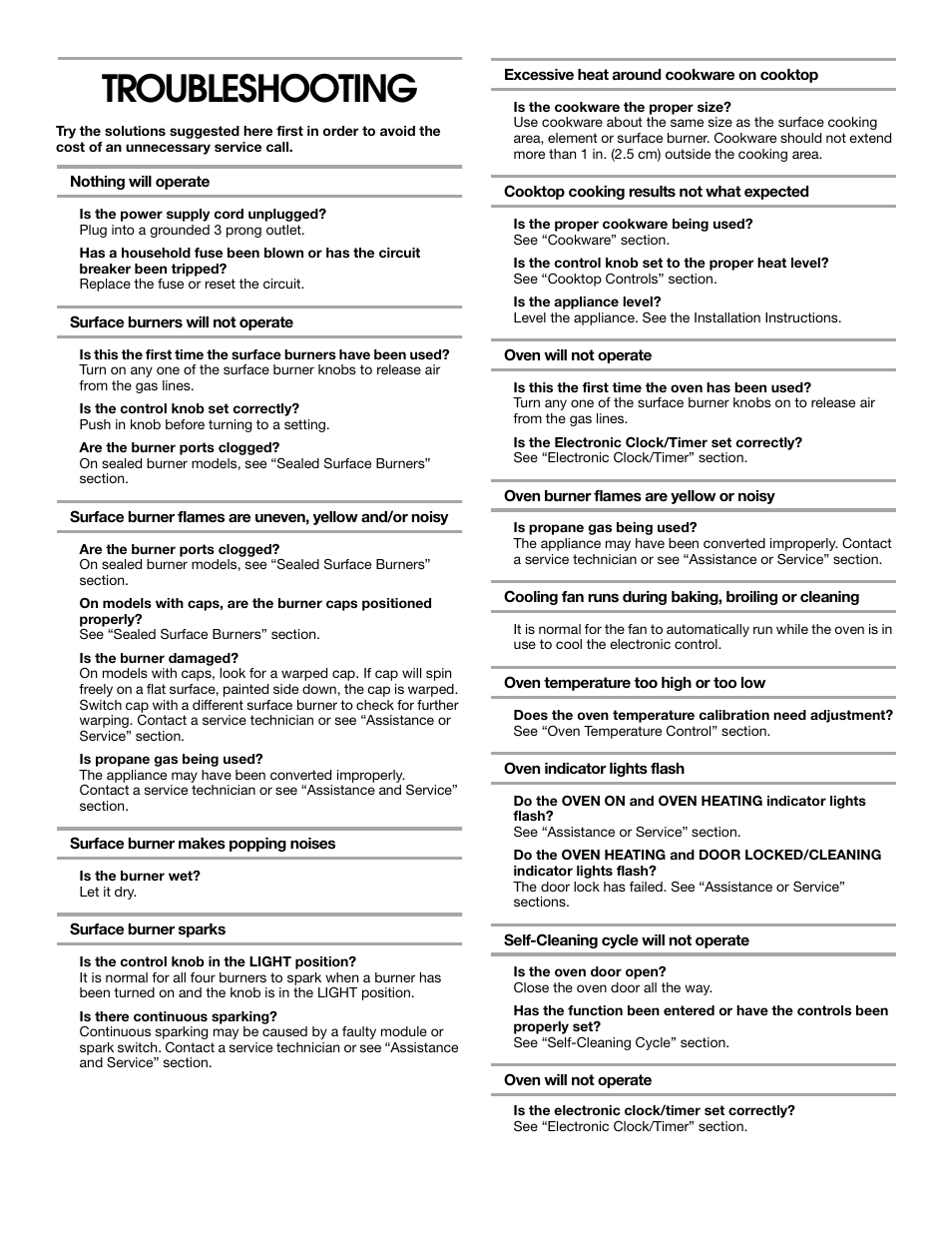 Troubleshooting | Whirlpool 8522407 User Manual | Page 14 / 16