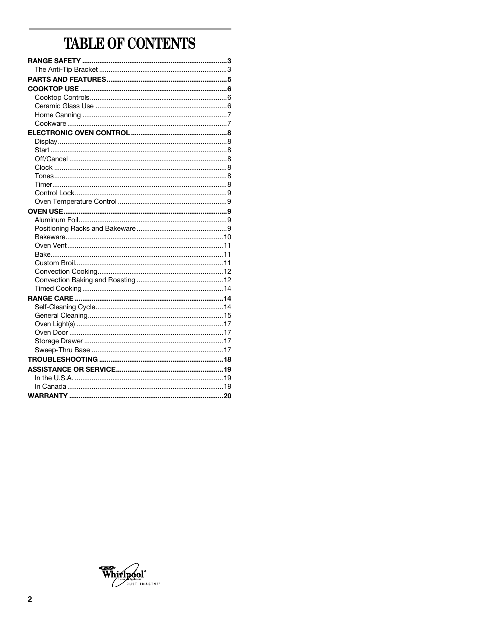 Whirlpool 9762257 User Manual | Page 2 / 20