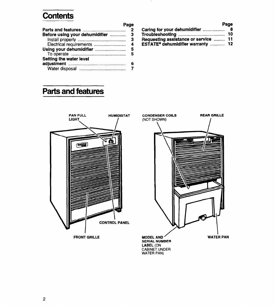 Whirlpool TD2500XF0 User Manual | Page 2 / 12