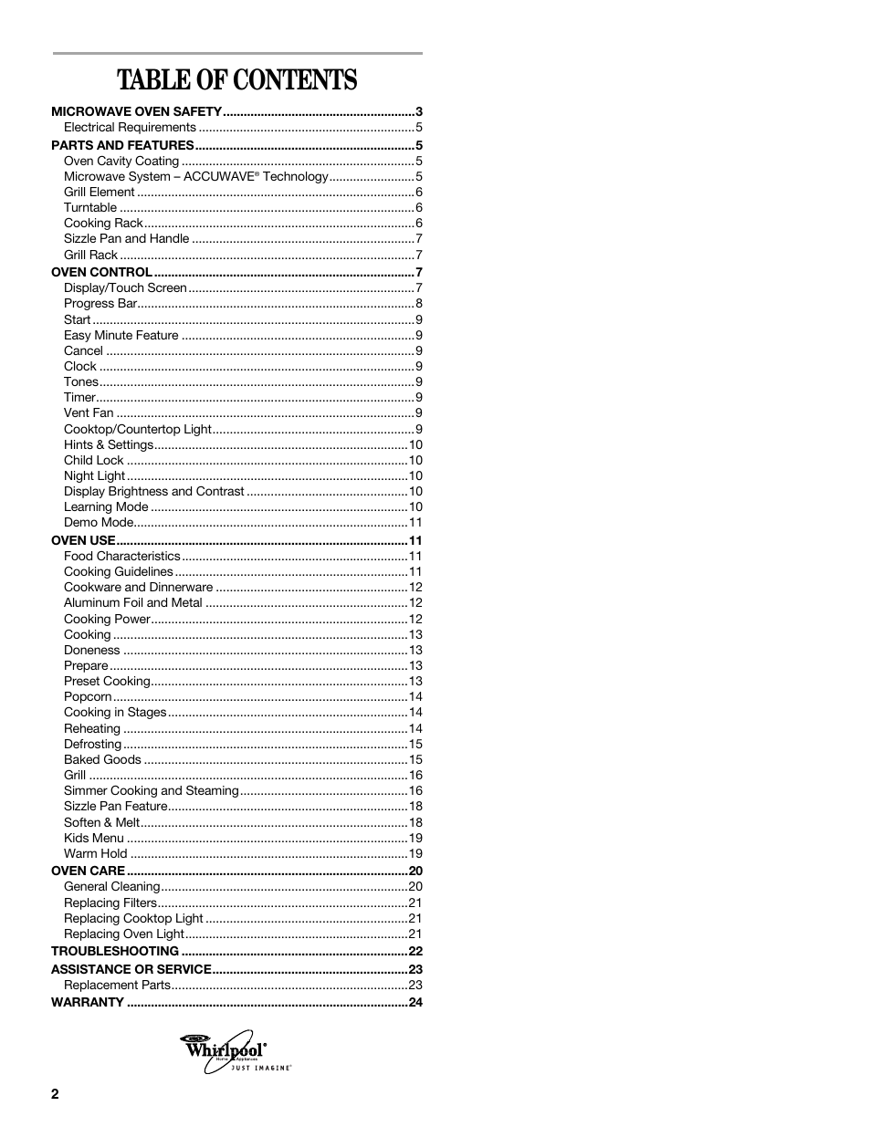 Whirlpool GH6178XP User Manual | Page 2 / 24