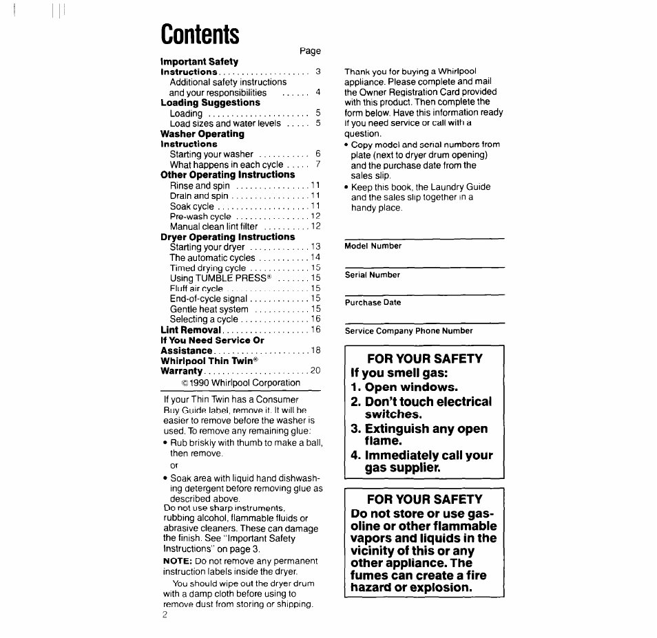 Whirlpool LT5004XV User Manual | Page 2 / 20