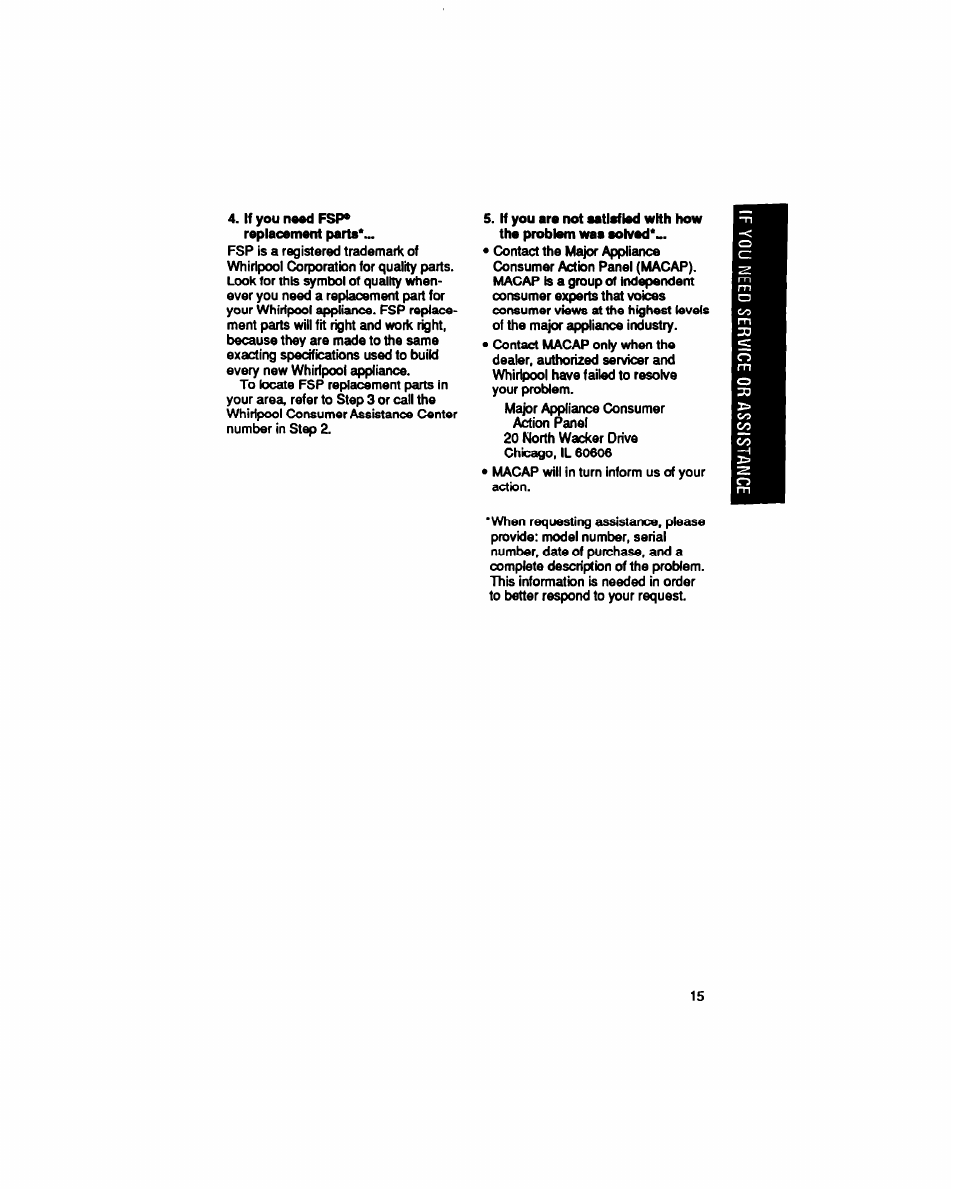 Whirlpool LE5200XT User Manual | Page 15 / 16