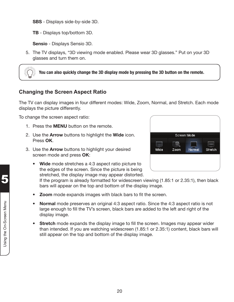 Changing the screen aspect ratio | Whirlpool XVT3D424SV User Manual | Page 32 / 74