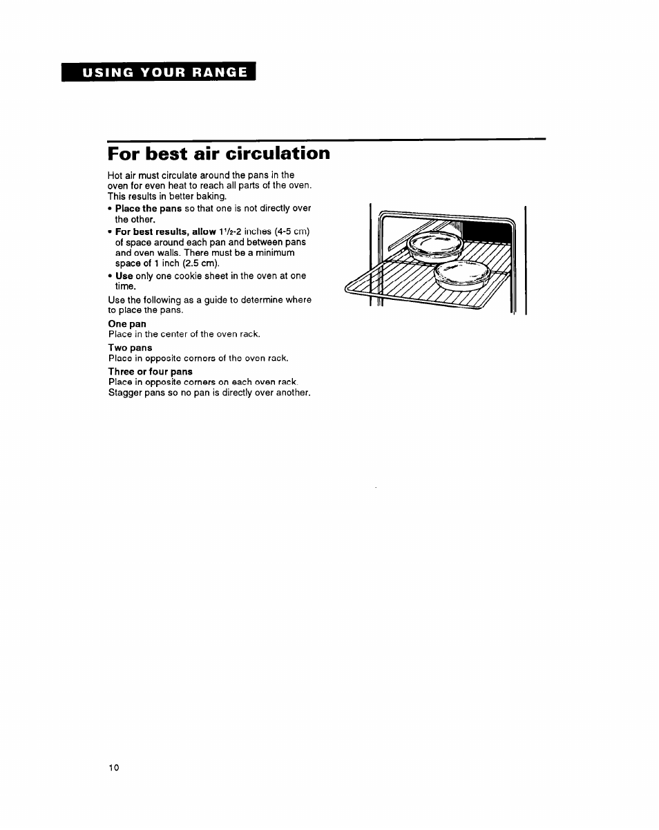 For best air circulation | Whirlpool FGS395Y User Manual | Page 10 / 36