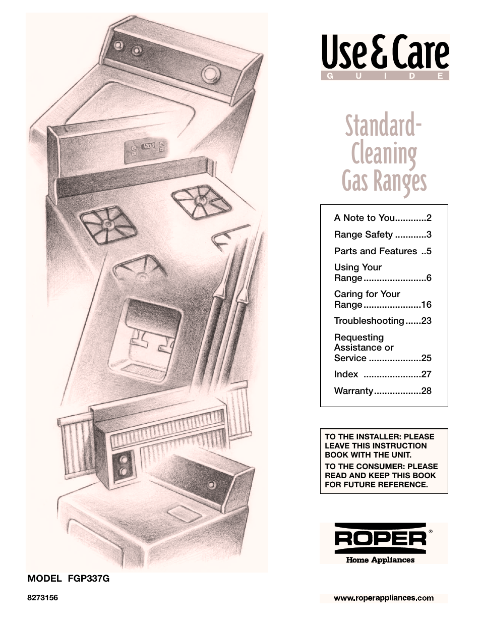 Whirlpool FGP337G User Manual | 27 pages