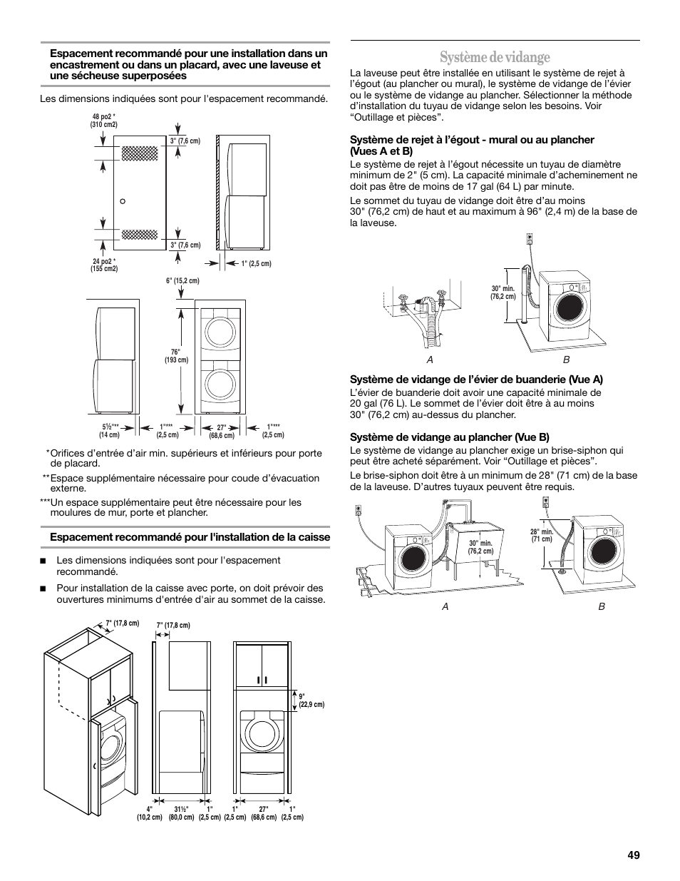 Système de vidange | Whirlpool 8182674 User Manual | Page 49 / 68