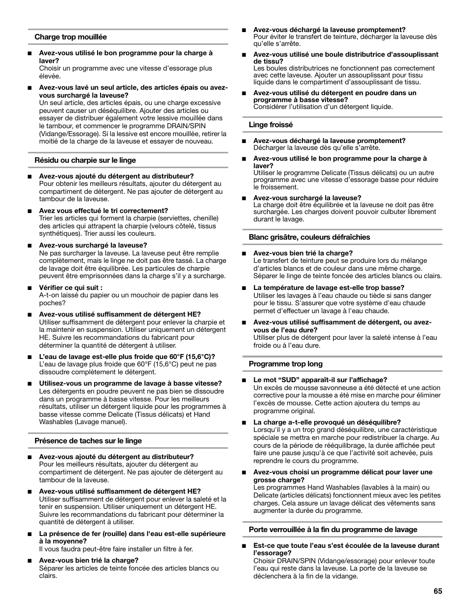 Whirlpool 8182674 User Manual | Page 65 / 68